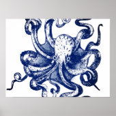 Blauer Kraken Poster (Vorne)