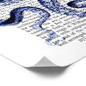 Blauer Kraken Poster (Ecke)