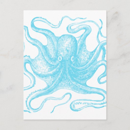 Blauer Kraken Postkarte (Vorderseite)