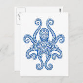Blauer Kraken Postkarte (Vorne/Hinten)