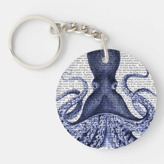 Blauer Kraken Schlüsselanhänger (Vorderseite)