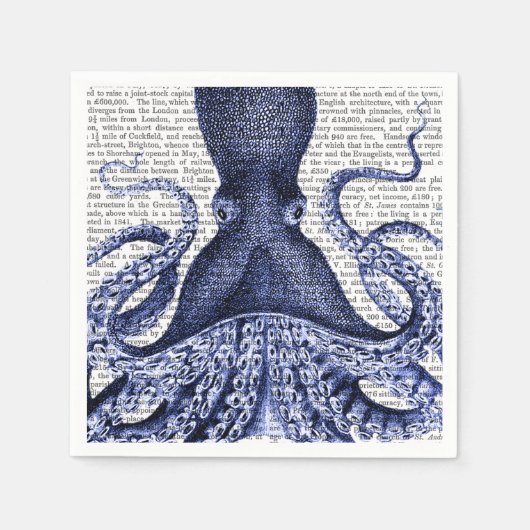 Blauer Kraken Serviette (Vorderseite)