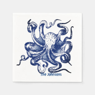 Blauer Kraken Serviette
