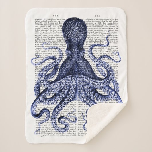 Blauer Kraken Sherpadecke (Vorderseite)