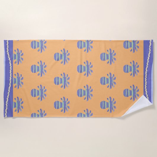 Blauer Kraken Strandtuch (Vorderseite)