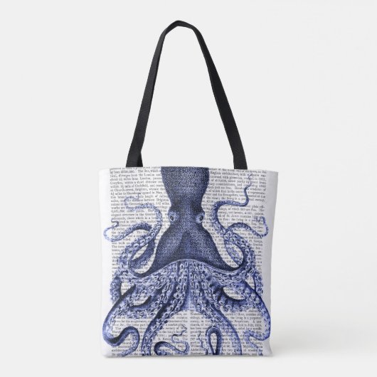 Blauer Kraken Tasche (Rückseite)