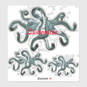 Blauer Kraken Thunder_Cove Aufkleber (Blatt)