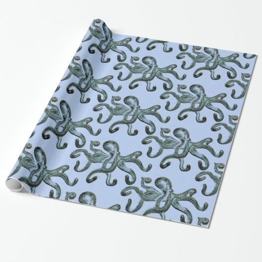 Blauer Kraken Thunder_Cove Geschenkpapier (Ungerollt)