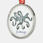 Blauer Kraken Thunder_Cove Ornament Aus Metall (Links)