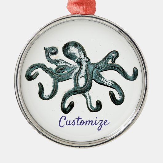 Blauer Kraken Thunder_Cove Ornament Aus Metall (Vorne)