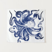 Blauer Kraken Wandteppich (Vorderseite (Horizontal))