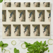 Blauer Kranich, Heron, von Audubons Vögeln von Ame Geschirrtuch (Gefaltet)