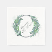 Blauer Kranich mit Leafy - Weihnachten/Feiertag Serviette (Vorderseite)