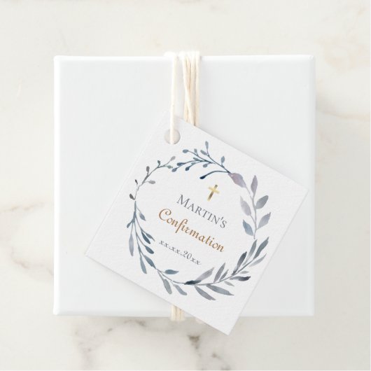 Blauer Kranz der Bestätigung Geschenkanhänger (Beispiel)