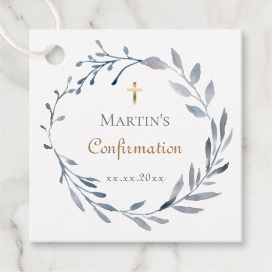 Blauer Kranz der Bestätigung Geschenkanhänger (Vorderseite)