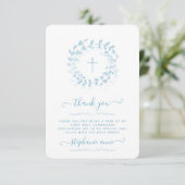 Blauer Kranz und Kreuz Einladung (Stehend Vorderseite)