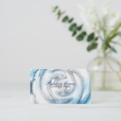 blauer Kräuselungsklempner des modernen abstrakten Visitenkarte (Stehend Vorderseite)