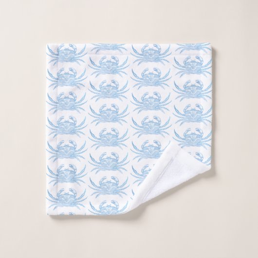 Blauer Krebs Badhandtuch Set (Waschlappen)
