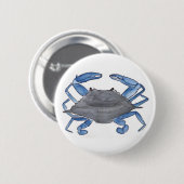 Blauer Krebs Button (Vorne & Hinten)