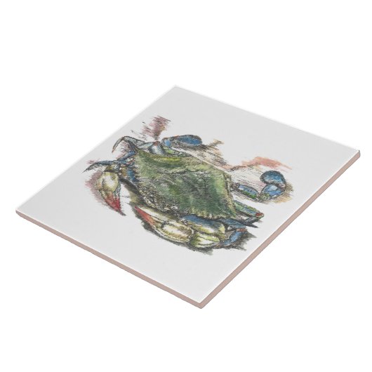 Blauer Krebs Fliese (Seite)