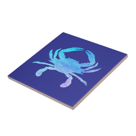 Blauer Krebs Fliese (Seite)