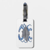 Blauer Krebs  Gepäckanhänger (Rückseite vertikal)