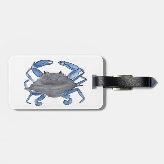 Blauer Krebs Gepäckanhänger (Rückseite horizontal)