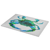 Blauer Krebs Glasschnitt Schneidebrett (Ecke)