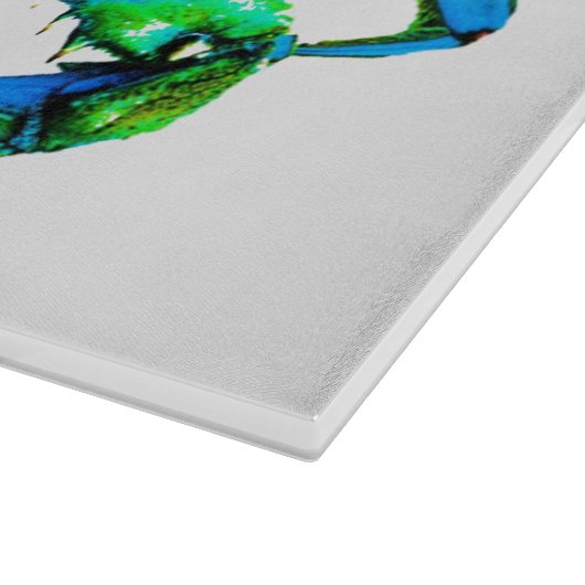 Blauer Krebs Glasschnitt Schneidebrett (Ecke)