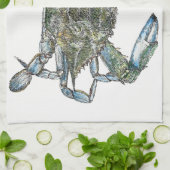 Blauer Krebs Handtuch (Gefaltet)