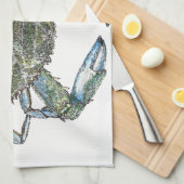 Blauer Krebs Handtuch (Viertel Falte)