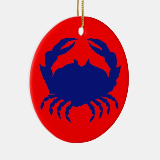Blauer Krebs Keramik Ornament (Rechts)