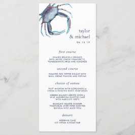 Blauer Krebs | Nautical Wedding Menu Card Menükarte