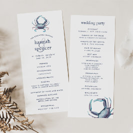 Blauer Krebs | Nautical Wedding Zeremony Program Programm