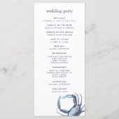 Blauer Krebs | Nautical Wedding Zeremony Program Programm (Rückseite)