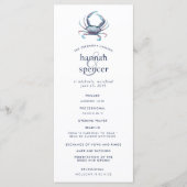 Blauer Krebs | Nautical Wedding Zeremony Program Programm (Vorderseite)