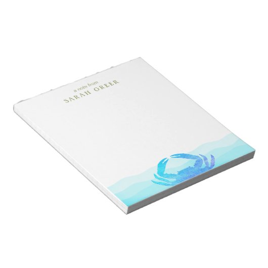 Blauer Krebs Notizblock (angewinkelt)