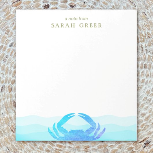 Blauer Krebs Notizblock