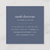 Blauer Krebs Quadratische Visitenkarte (Rückseite)