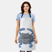 Blauer Krebs Schürze (Getragen)