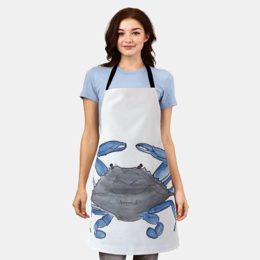 Blauer Krebs Schürze (Getragen)