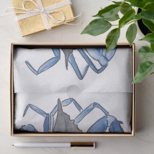 Blauer Krebs Seidenpapier (Geschenk)