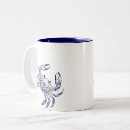 Blauer Krebs Zweifarbige Tasse (Vorderseite Links)