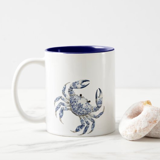 Blauer Krebs Zweifarbige Tasse (Mit Donut)