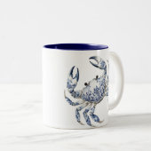 Blauer Krebs Zweifarbige Tasse (VorderseiteRechts)