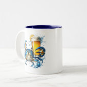 Blauer Krebs Zweifarbige Tasse (Vorderseite Links)