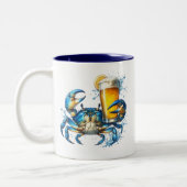 Blauer Krebs Zweifarbige Tasse (Links)