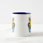Blauer Krebs Zweifarbige Tasse (Mittel)