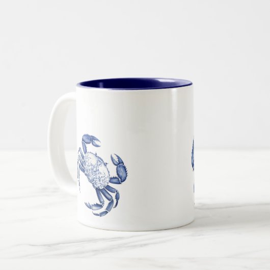 Blauer Krebs Zweifarbige Tasse (Vorderseite Links)