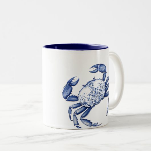 Blauer Krebs Zweifarbige Tasse (VorderseiteRechts)